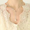 Wheat Leaf Pearl Lariat Necklace Bracelet Set Multi Tones view 10
