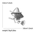 Cute Witch Broom Metal Brooch Gold Silver Two Styles view 6