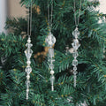 Clear Crystal Bead Icicle Ornament Pearl Tree Charm view 1