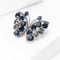 Blue Crystal Butterfly Brooch Decorative Lapel Pin view 2
