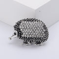 Antique Tone Crystal Hedgehog Brooch In 2 Styles With Polished Metal Details view 6