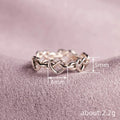 White Gold Tone Linked Heart Band Finger Ring Sizes 6-10 view 4