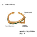 Gold Open Twist Pearl Crystal Rings Sizes Six To Eight view 8