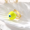 Gold Tone Swirled Resin Evil Eye Adjustable Rings in Nine Colors view 7