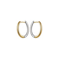 Polished Two Tone Rounded U Shaped Metal Hoop Earrings view 5