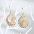 Gold Tone Large Faceted Glass Drop Earrings in Five Designs view 6