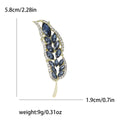 Gold Wheat Ear Marquise Rhinestone Brooch Four Colors view 9
