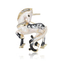 Enamel Unicorn Brooch Pink or White Black Accents Metal Pin Brooch view 5