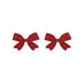 Pink Ribbon Bow Glossy Delicate Small Stud Earrings view 5