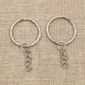 Silver Tone Split Key Rings with Short Connector Chains view 3