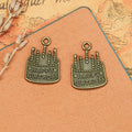 22x15mm Vintage Birthday Cake Crown Alloy Charm Pendant