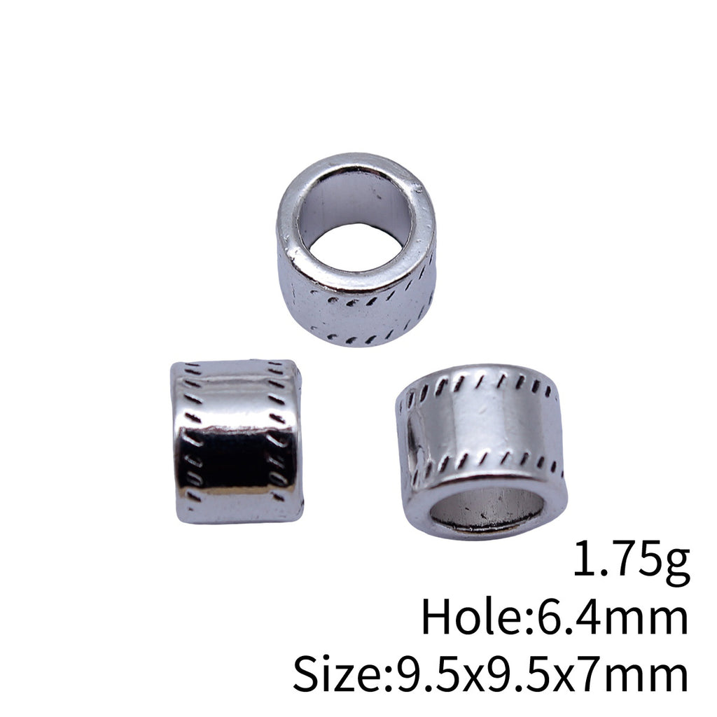 9.5x9.5x7mm 1.75g Multicolor Zinc Alloy Tube Large Hole Spacer Beads for DIY Bracelet Jewelry Making