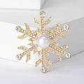 Pearl Snowflake Brooch With Faceted Crystals And Polished Metal Details view 6