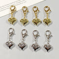 Puffy Heart Lobster-Clasp Charms in Gold and Silver Tone view 4