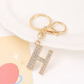Gold Rhinestone Initial Letter Keychain A-Z Alphabet 26 Options view 10