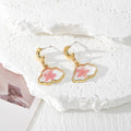 Cloud Dried Flower Resin Earrings Gold Crescent Studs 6 Styles view 6