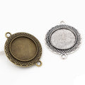 Round Cabochon Connector Settings with Two Loops in Two Finishes view 5