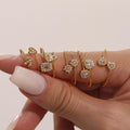Stainless Steel Zircon Open Rings Heart Star Rectangle Designs view 1
