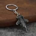 Metal Fighter Jet Keychain in Three Antique Color Finishes view 6