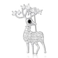 Crystal Deer Brooch With Faceted Crystals And Polished Metal Details view 2