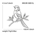 Openwork Bird on Branch Brooch in Gold or Silver Tone view 4