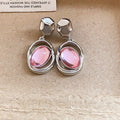 Oval Acrylic Drop Silver Tone Stud Earrings In Two Colors view 6