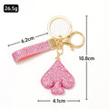 Pink Rhinestone Spade Keychain Gold Hardware Strap Options view 4