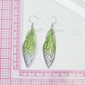 Silver Tone Translucent Butterfly Wing Hook Earrings in Three Colors view 2