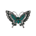 Aqua Silver Tone Butterfly Crystal Three Designs Metal Brooch Pin view 1