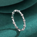 White Metal Thin Bezel Clear Stone Band Ring Sizes 6 to 10 view 5