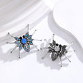 Blue Silver Tone Spider Crystal Two Designs Metal Brooch Pin view 4