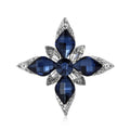 Eight Point Crystal Star Brooch in Detailed Metal and Crystal Design view 1