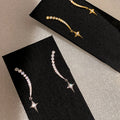 Crystal Arc Starburst Drop Earrings In Two Metal Tones view 3