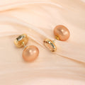 Champagne Pearl Look Crystal Two Part Jacket Stud Earrings view 4