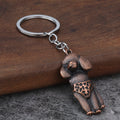 Three Dimensional Poodle Keychains in Five Metal Finishes view 3