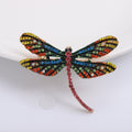 Multicolor Dragonfly Brooch A Long-Winged Dragonfly Outlined In Dark Crystals view 1