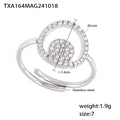 Double Circle Zircon Necklace Bracelet Ring Jewelry Set view 7