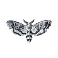 Antique Silver Gold Enamel Death Head Moth Brooch Pin view 1