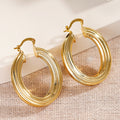 Gold Tone Textured Hoop Earrings Eight Style Assortment view 3