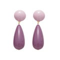 Purple Resin Teardrop Stud Earrings Statement Pair view 5