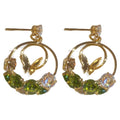 Butterfly Hoop Stud Earrings with Colorful Crystal Accents view 5