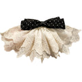 Polka Dot Bow Lace Ruffle Spring Hair Clips Black and White view 5
