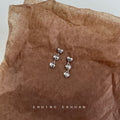 Silver Triple Linked Heart Drop Earrings Mini Chain view 3