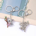 Rhinestone Koala Mother Baby Keychain Silver Clasp 4 Colors view 2