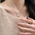 Gold-Tone Star And Clear Cube Pendant Necklace - One Style view 4