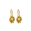 Gold Tone Wheat Leaf Tassel Earrings with Long Hook Drops view 5