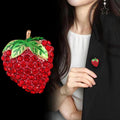 Red Green Strawberry Crystal Metal Brooch Pin for Jackets and Lapels view 4