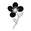 Four Petal Flower Brooch In Four Colorways With Polished Metal Detail view 3