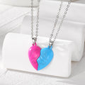 Two Piece Forever Split Heart Pendant Necklace Sets in Seven Colors view 10
