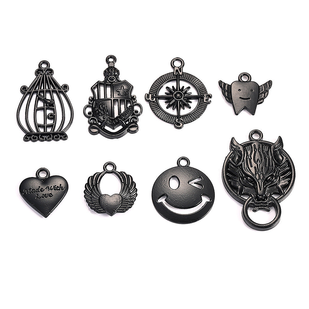 Black Electroplated Punk Style Charm Pendant